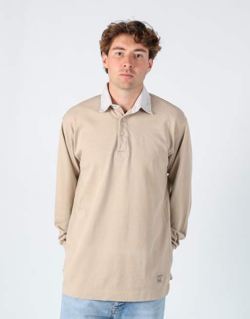 Vintage Nautica m rugby sweatshirt in tan Polo