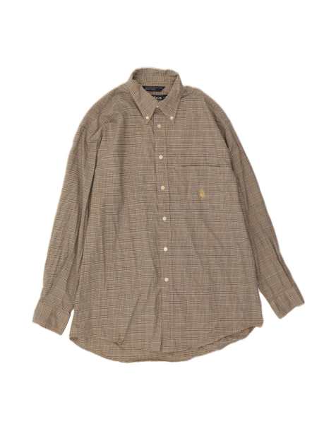 Vintage Nautica Pinpoint Oxford Shirt Large In Blue Check - view 1