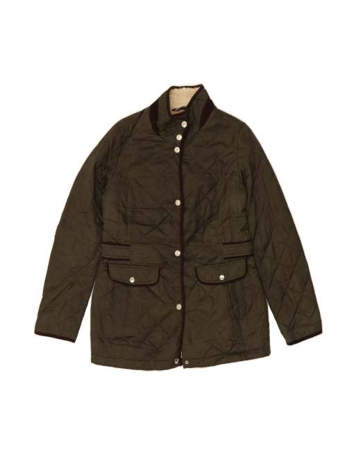 Vintage Nautica Quilted Jacket UK 14 Medium In Khaki