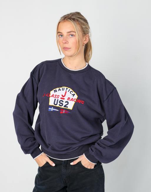 Vintage Nautica s sweatshirt in navy blue