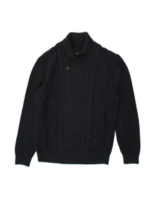 Vintage Nautica Shawl Neck Jumper Sweater Large In Blue