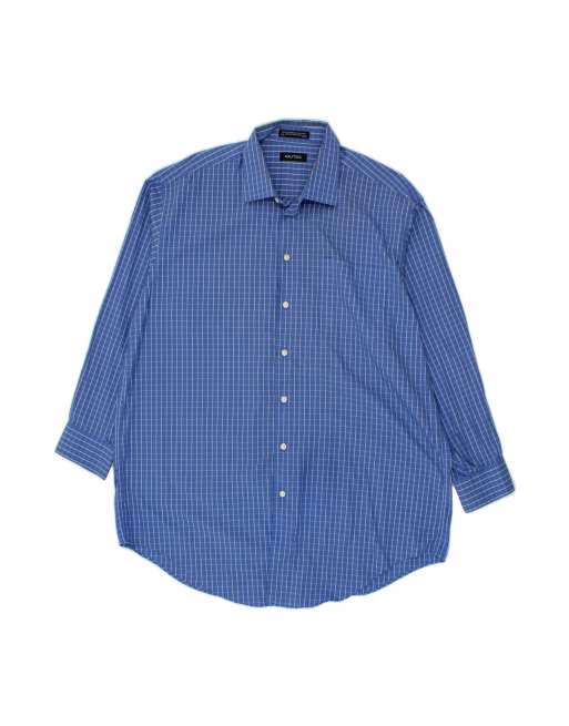 Vintage Nautica Shirt Size 17 1/2 XL In Blue Check