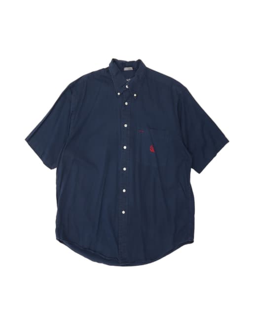 Vintage Nautica Short Sleeve Shirt Large In Blue