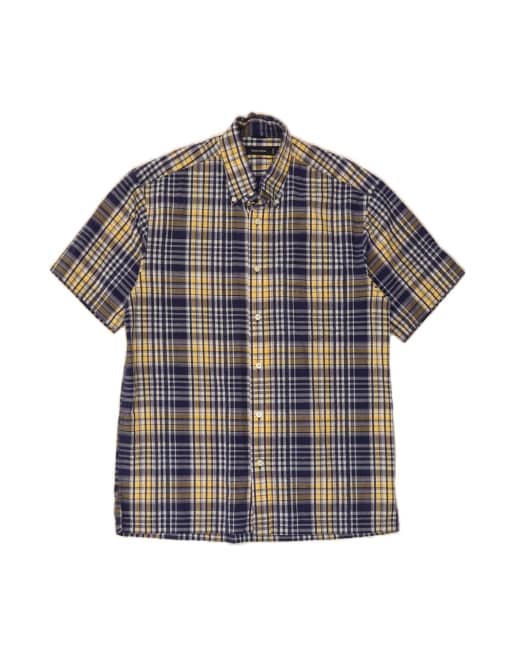Vintage Nautica Short Sleeve Shirt Medium In Blue Check