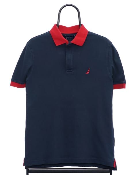Vintage Nautica size S polo shirt in navy - view 1