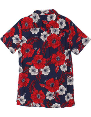 Vintage Nautica Size XS Floral Hawaiian Short Sleeve Shirt in Blue