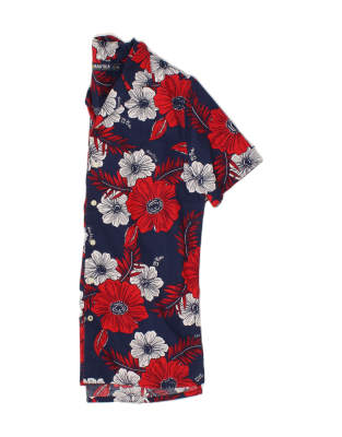 Vintage Nautica Size XS Floral Hawaiian Short Sleeve Shirt in Blue