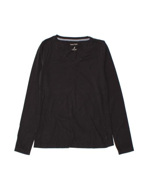 Vintage Nautica Top Long Sleeve UK 16 Large In Black