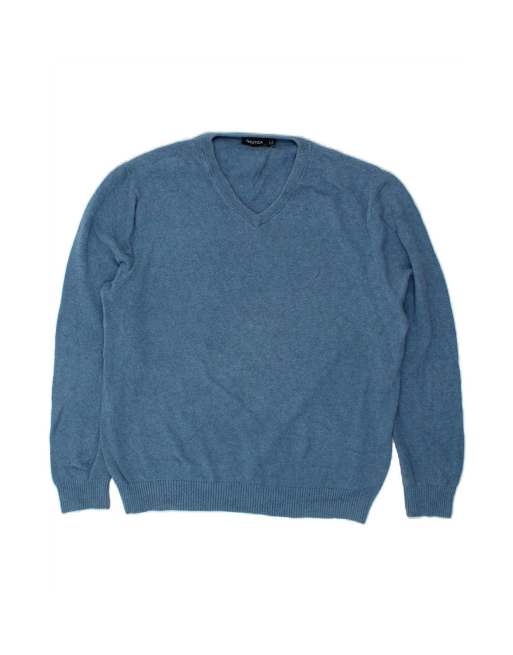 Vintage Nautica V-neck Jumper Sweater 2XL In Blue
