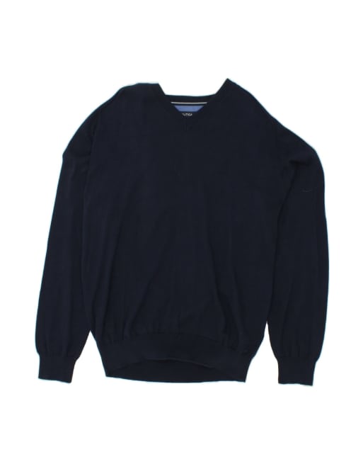 Vintage Nautica V-neck Jumper Sweater XL In Blue