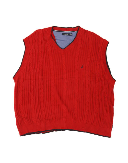 Vintage Nautica Vest Tank Top 3XL In Red