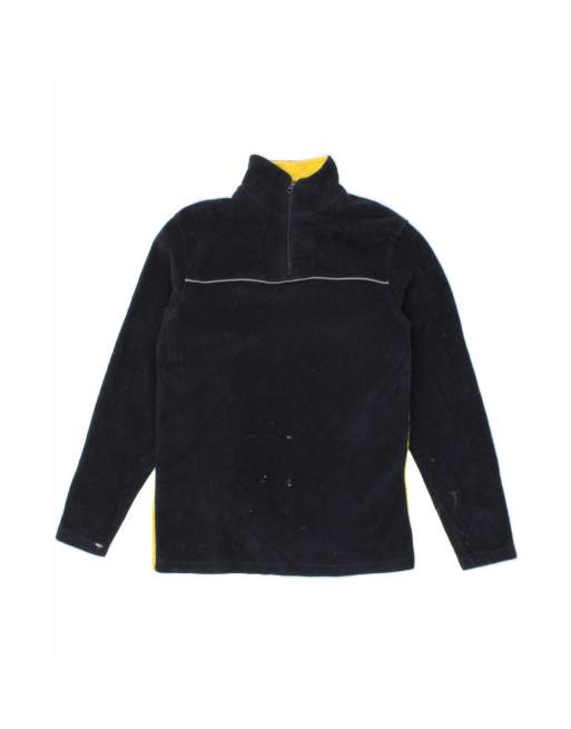 Vintage Nautica Zip Neck Fleece Jumper Uk 14 Medium In Blue Colourblock