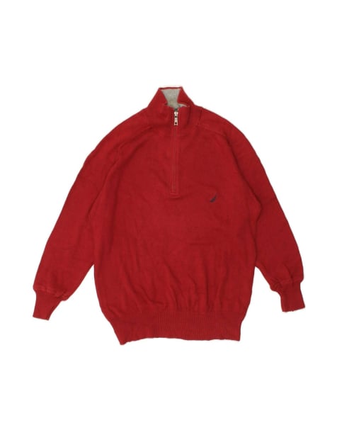 Vintage Nautica Zip Neck Jumper Sweater Small In Maroon - view 1
