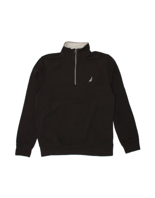 Vintage Nautica Zip Neck Sweatshirt Jumper Medium In Black