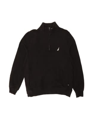 Vintage Nautica Zip Neck Sweatshirt Jumper Medium In Black - view 1