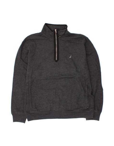 Vintage Nautica Zip Neck Sweatshirt Jumper XL In Grey - view 1
