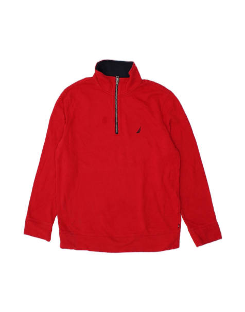 Vintage Nautica Zip Neck Sweatshirt Jumper XL In Red - view 1