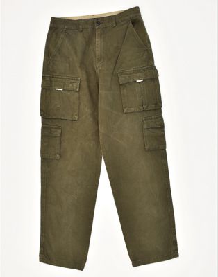 Vintage Navigare Size L Straight Cargo Trousers in Khaki