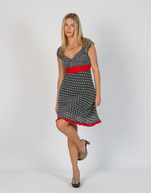 Vintage Nemo S woven midi dress in black
