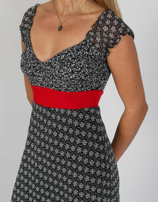 Vintage Nemo S woven midi dress in black, 4 of 4