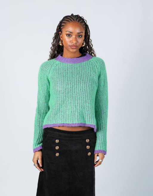 Vintage Nenette S knitted jumper in light green