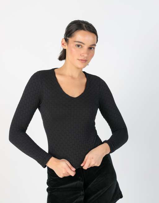 Vintage Nevrotika XXS long sleeve top in black, 1 of 4