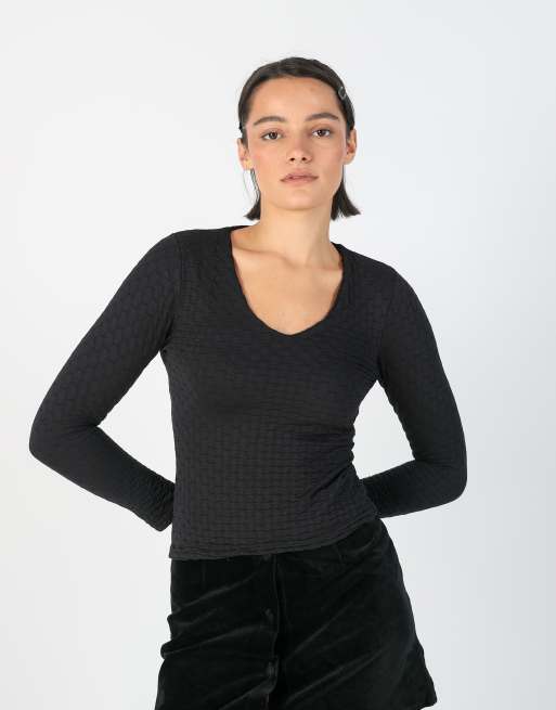 Vintage Nevrotika XXS long sleeve top in black, 3 of 4