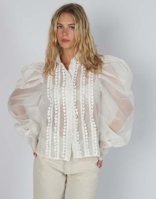 Vintage New Collection M blouse in white
