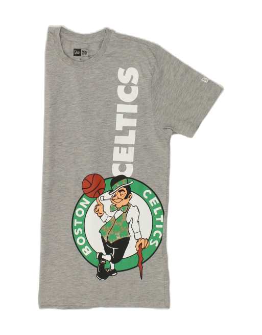 Vintage New Era Celtics Size S Graphic T-Shirt Top in Grey, 3 of 4