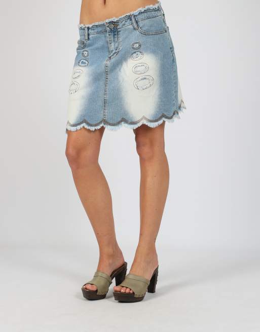 Vintage New Sensation S denim midi skirt in light blue, 2 of 4