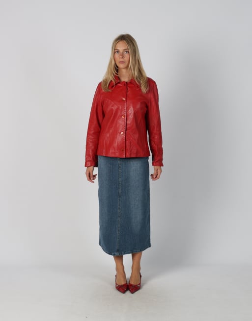 Vintage New Sensation XS denim midi skirt in blue, 1 of 4