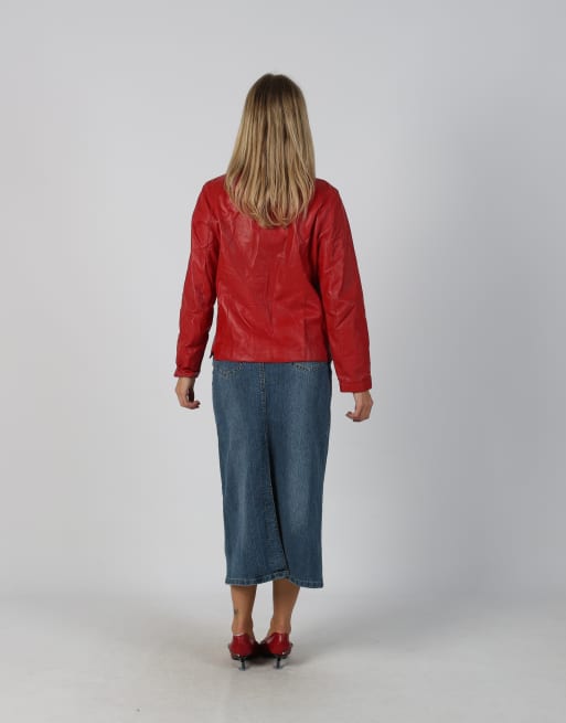 Vintage New Sensation XS denim midi skirt in blue, 3 of 4
