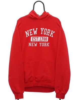 Vintage new york size XL hoodie in red