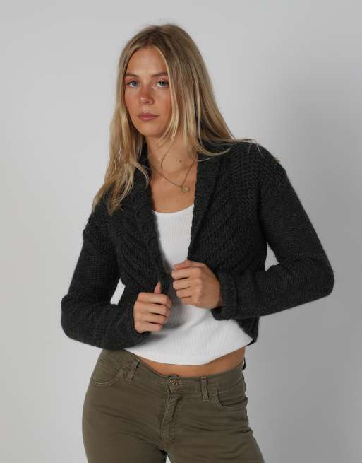 Vintage NewPenny M cardigan in charcoal grey, 1 of 4
