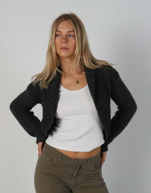 Vintage NewPenny M cardigan in charcoal grey, 3 of 4