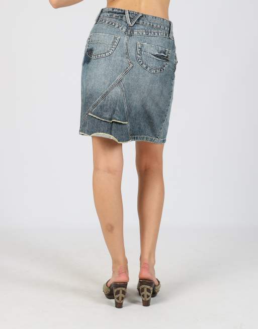 Vintage NewPenny S denim midi skirt in blue, 4 of 4