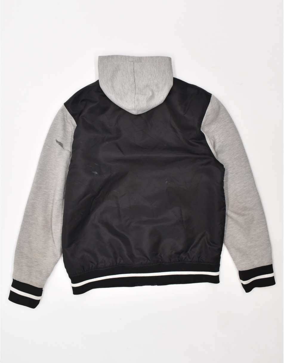 Vintage NFL Size L raiders hooded varsity jacket in grey 0