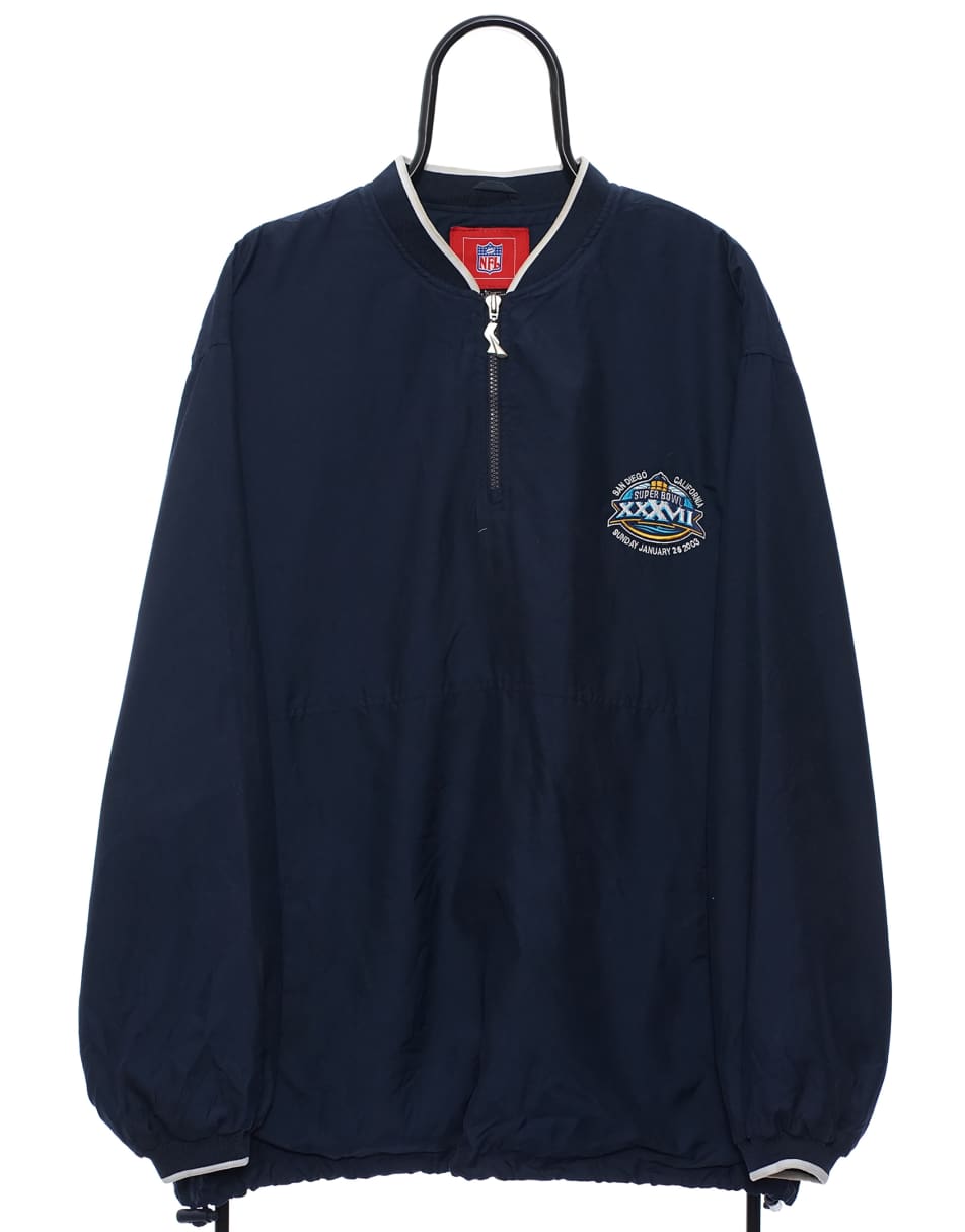 Vintage NFL Superbowl Size L Pullover Jacket In Navy