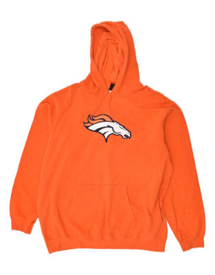 Vintage NFL TEAM APPAREL Size XL Animal Print Graphic Hoodie Jumper in Orange