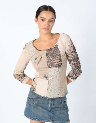 Vintage niceconnection M Mesh Top Tan
