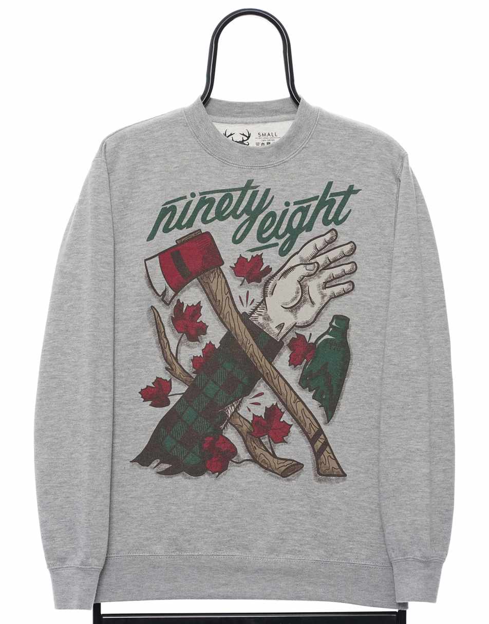 Vintage Ninety Eight Size S Sweat-shirt Graphic In Grey