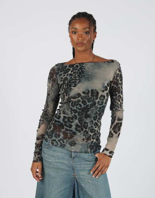 Vintage Northland S long sleeve top in navy blue
