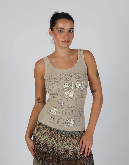 Vintage Northland S woven vest in beige