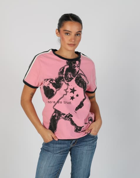 Vintage Nose Denim M woven top in pink - view 1