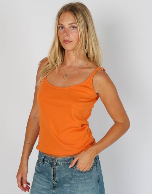 Vintage Now basic S woven vest in orange