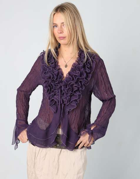 Vintage N&P L blouse in purple - view 1