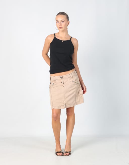 Vintage NTS M woven midi skirt in beige
