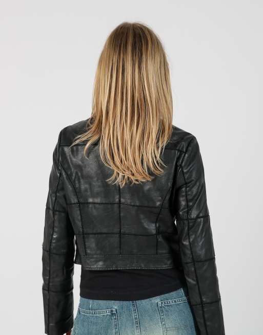 Vintage Nuna Lie S leather jacket in black, 2 of 4