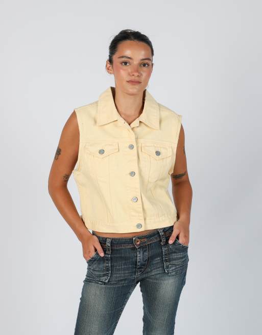 Vintage NY Jeans M denim jacket in yellow