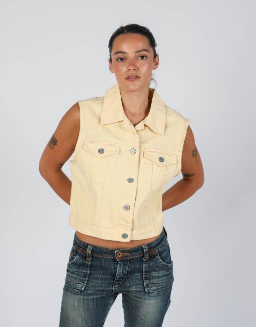 Vintage NY Jeans M denim jacket in yellow, 3 of 4